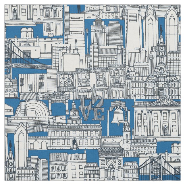 Tecido Philadelphia toile cobalt indigo (Modelo)