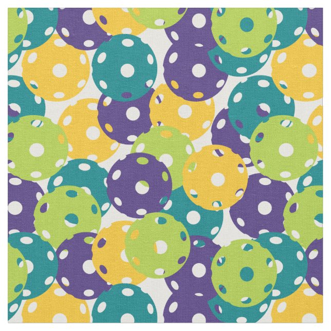 Tecido Pickleball - amarelo, roxo, verde em branco (Detalhe)