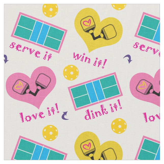 Tecido Pickleball! Fundo de cor personalizado! (Detalhe)