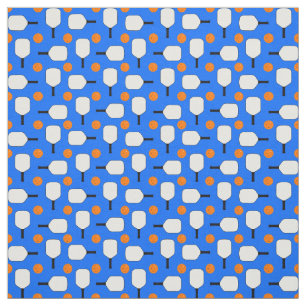 Tecido Pickleball Paddles com Bolas Laranja