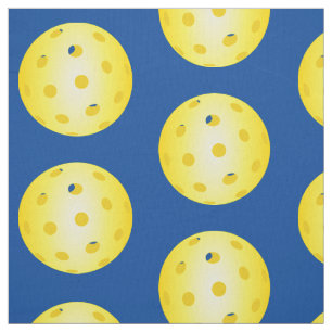 Tecido Pickleball Yellow Ball Patterno on Blue
