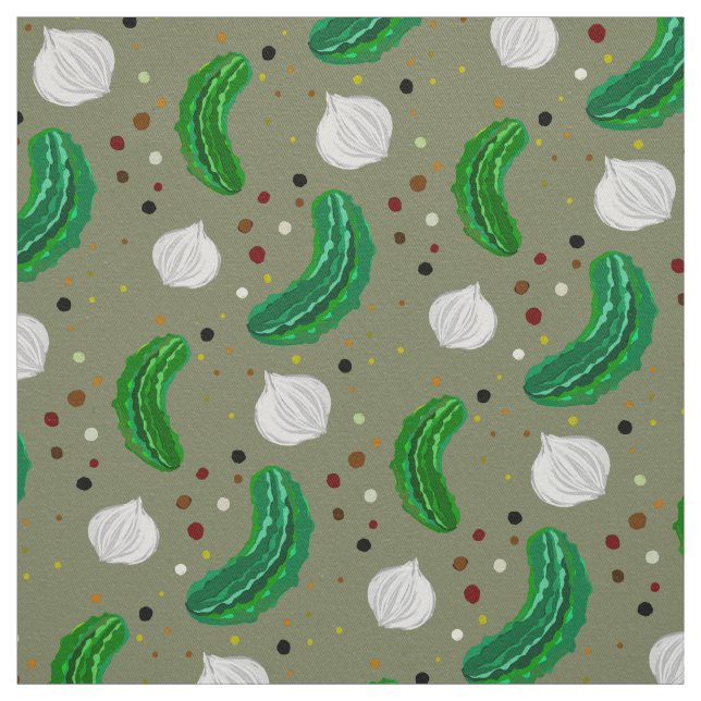 Tecido Pickles Engraçados Gherkins e Pickled Onion Standa (Modelo)