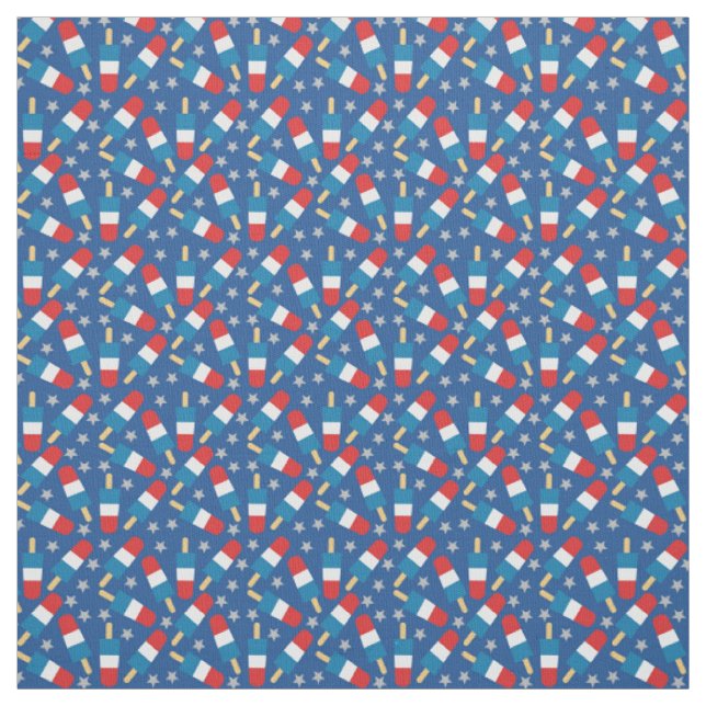 Tecido Picolés Patrióticos de Verão do Dia 4 de Julho (Modelo)