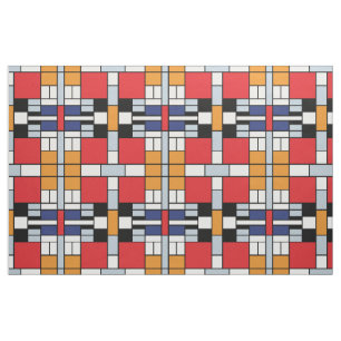 Tecido Piet Mondrian - composição com grande plano