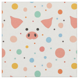 Tecido Piggy & bolinhas