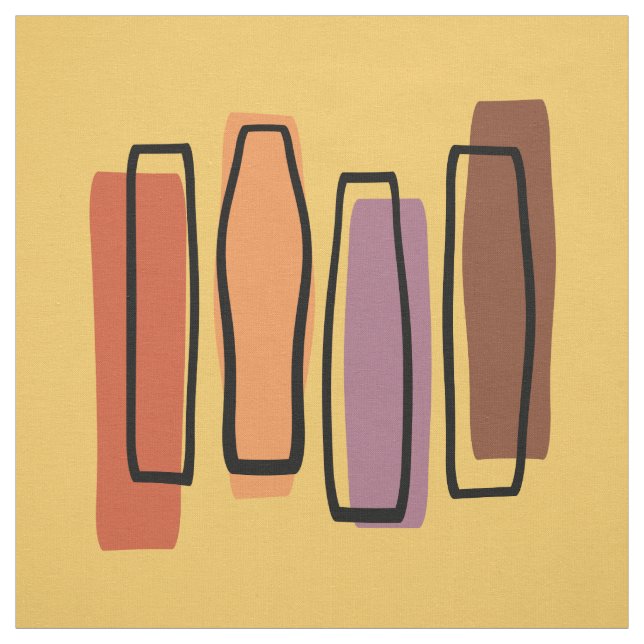 Tecido 'Pilares' de arte Abstrato Atômica retrô (Modelo)