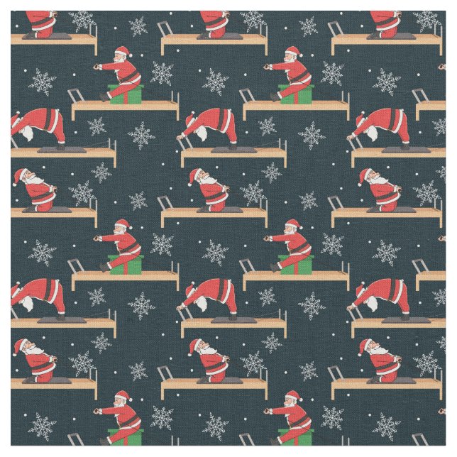 Tecido Pilates Reformer Santa Seamless Christmas Patterns (Detalhe)