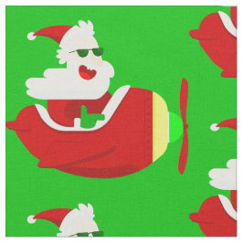 Tecido piloto de avião de natal aviador santa claus engra