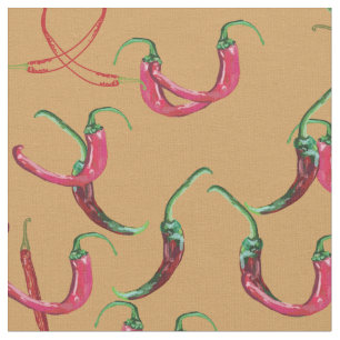 Tecido Pimentos quentes vermelhos 