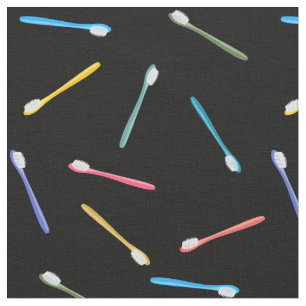 Tecido Pincéis de dentes coloridos Pão-preto