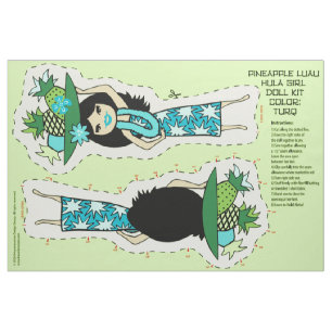 Tecido Pineapple Luau Hawaiian Hula Girl Kit - Turq