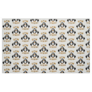 Tecido Pinguim com um sino