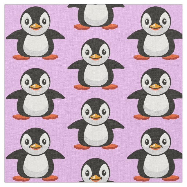 Tecido pinguim pequeno de desenho animado (Detalhe)