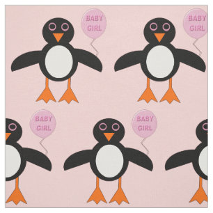 Tecido Pinguim Pinguim, Bebê Cor-de-Rosa Bonita