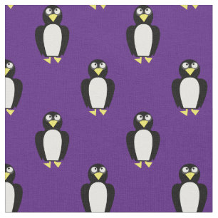 Tecido Pinguins-bonitos Crianças Enfermeiro Roxo