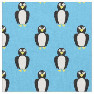 Tecido Pinguins Fofos Luz Azul Berçário Infantil