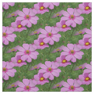 Tecido Pink Cosmos Flowers Nature Floral Padrão