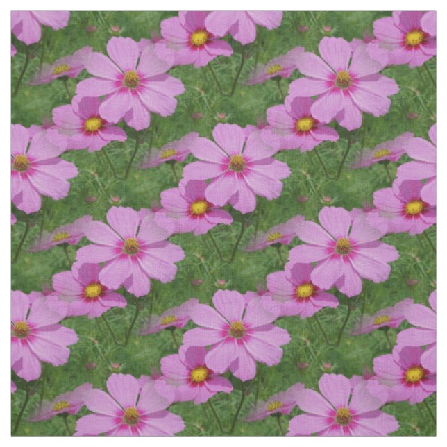 Tecido Pink Cosmos Flowers Nature Floral Padrão (Modelo)