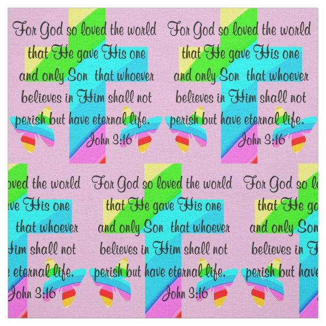 Tecido PINK CROSS E BOTTERFLY JOHN 3:16 (Modelo)