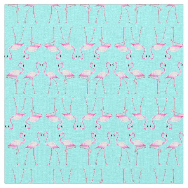 Tecido Pink Flamingos Turqouise Summer Beach (Detalhe)