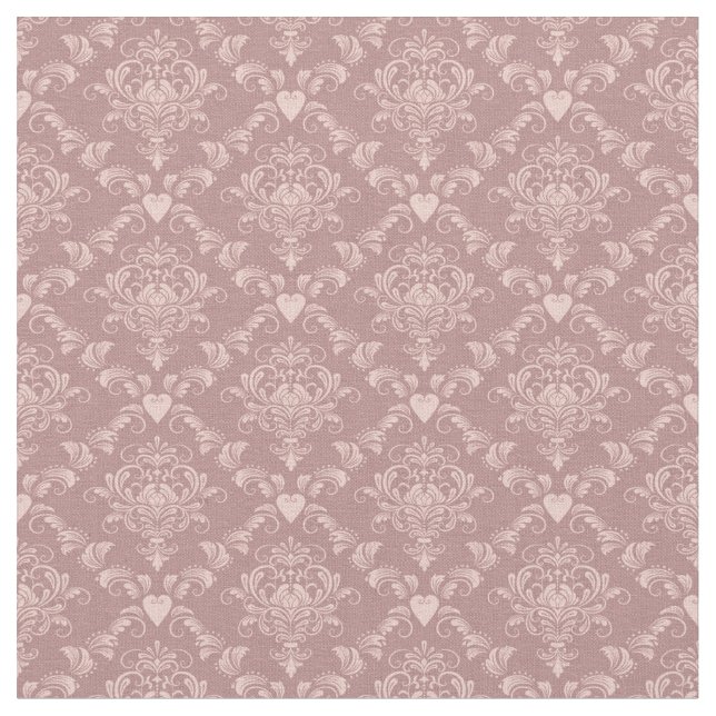 Tecido Pink Hearts Damask (Detalhe)