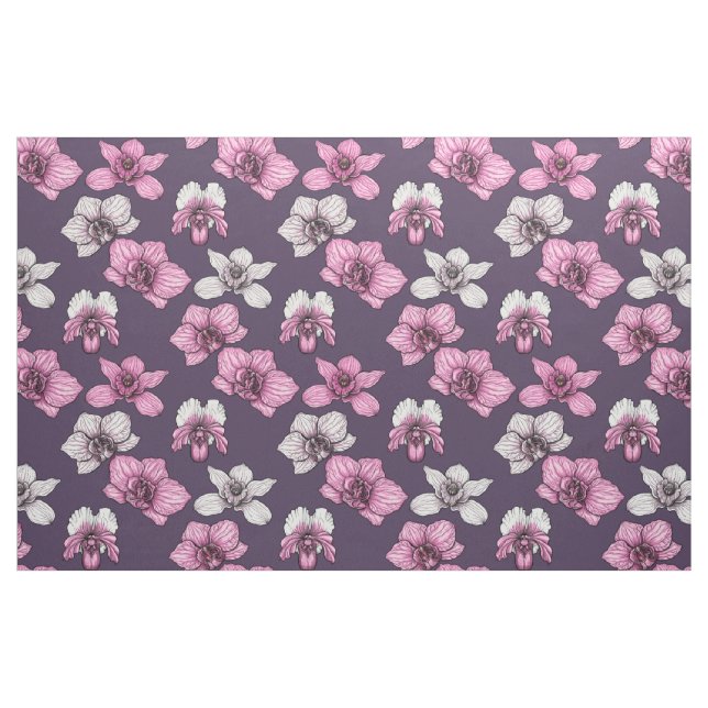 Tecido Pink orchid flowers (Fat Quarter)