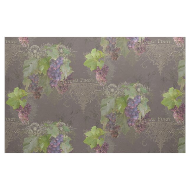 Tecido Pinot Noir Wine Graphics Vineyard Decor Doméstico (Fat Quarter)