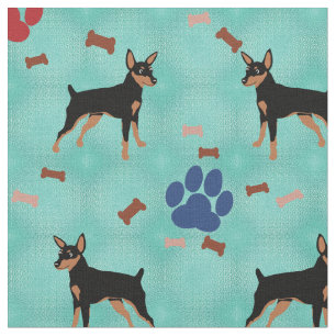 Tecido Pinscher diminuto dos desenhos animados