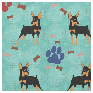 Tecido Pinscher diminuto dos desenhos animados