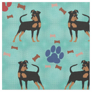 Tecido Pinscher diminuto dos desenhos animados