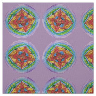 Tecido pintado mão do zen Center da mandala