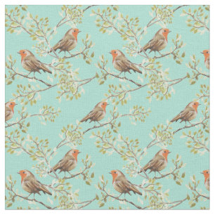 Tecido Pintage com o padrão europeu Robin Bird
