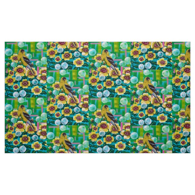 Tecido Pintassilgo em Bolhas de Jardim (Fat Quarter)