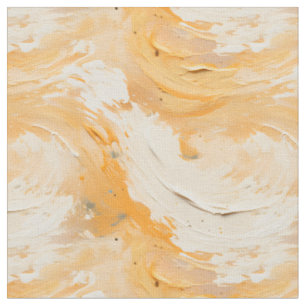 Tecido Pintura Abstrata Amarela e Branca