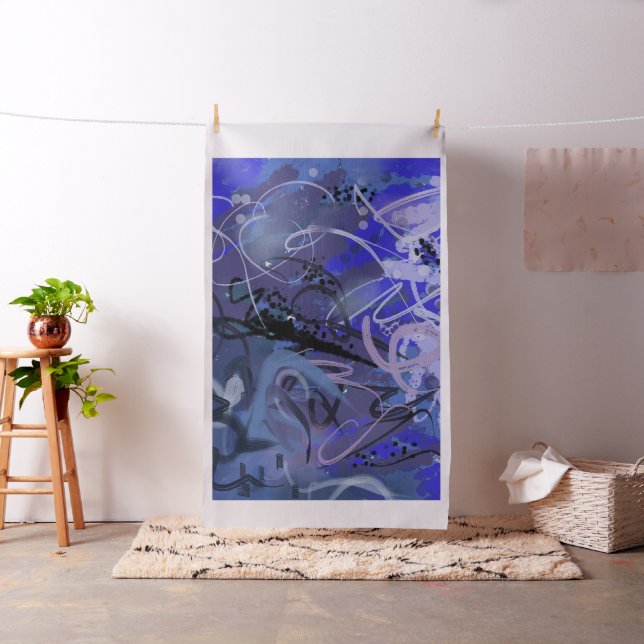 Tecido Pintura abstrata azul (In Situ)