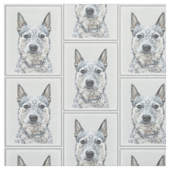 Tecido Pintura Australiana de Cães de Gado - Arte Origina (Modelo)