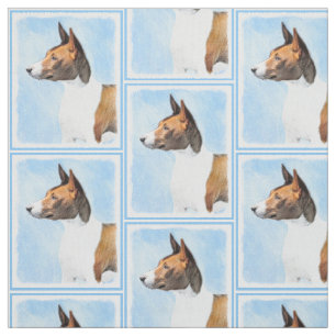 Tecido Pintura Basenji - Arte Original Custa