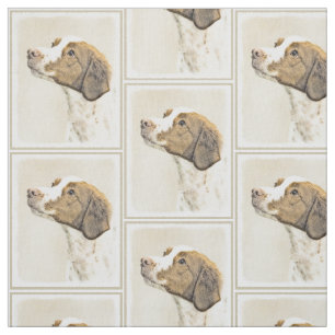 Tecido Pintura Brittany - Arte Cachorro Original Bonita