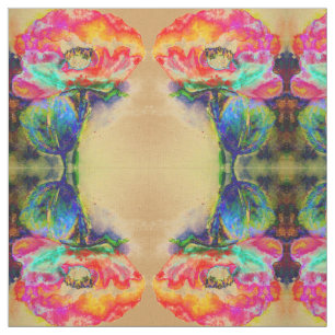 Tecido Pintura Colorida de Papoila