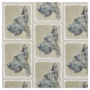 Tecido Pintura com o Grande Dane (Brindle) - Arte Canina 