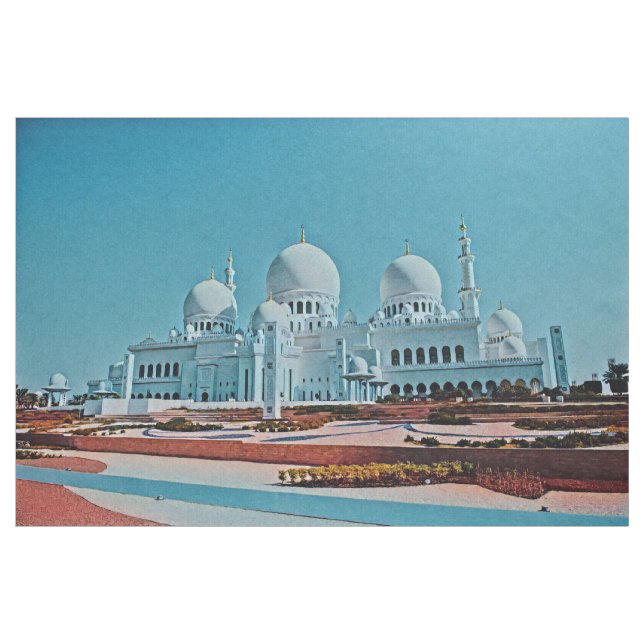 Tecido Pintura da mesquita Abu Dhabi (Jarda)