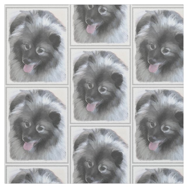 Tecido Pintura de Bailey do Keeshond - arte original (Modelo)