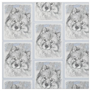 Tecido Pintura de Beth Keeshond - Arte de Cachorro Origin