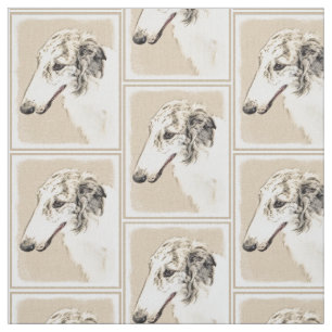 Tecido Pintura de Borzoi (Silver Brindle) Original