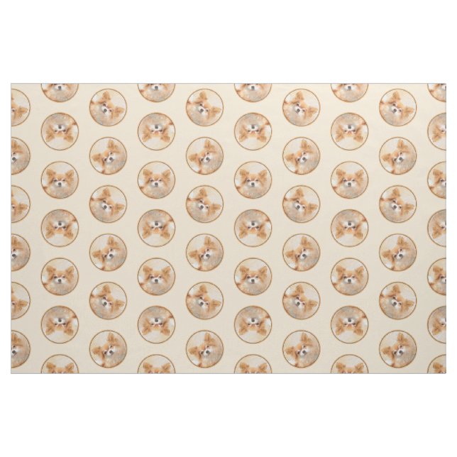 Tecido Pintura de Cachorro Chihuahua de Pelo Longo Arte O (Fat Quarter)