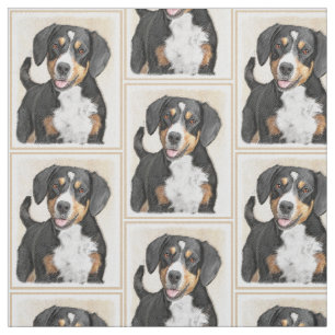 Tecido Pintura de Cachorro de Montanha Entlebucher - Arte