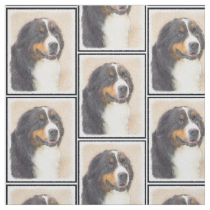 Tecido Pintura De Cão Da Montanha Bernese - Arte Origina