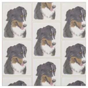 Tecido Pintura De Cão Da Montanha Bernese - Arte Origina