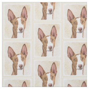 Tecido Pintura de Cão Ibizan - Arte Cão Original Bonita