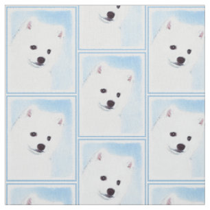 Tecido Pintura de Cão no Esquimó Americano - Arte de C